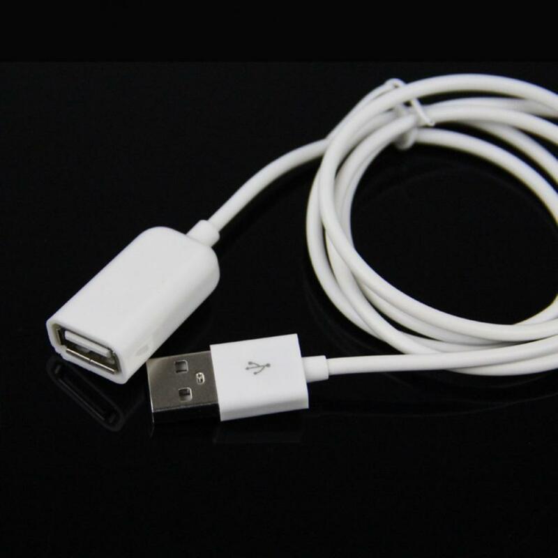 Kabel Adaptor Ekstensi USB 2.0 Pria Ke Wanita USB Logam PVC Putih Kabel Hub Perangkat USB 1M 3 Kaki
