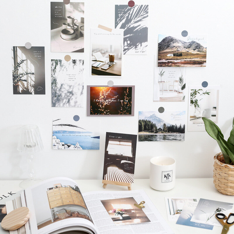 15 fogli serie di foto d'arte cartolina scenario creativo botanica fiore cornice Wall Sticker sfondo fai da te carta decorativa