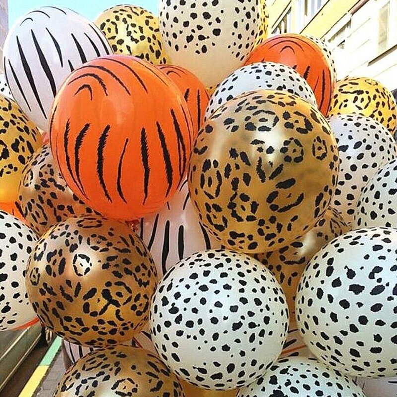 Balões de festa tema selva safari para crianças, animal verde escuro, brinquedos de látex, decoração de aniversário 1 conjunto