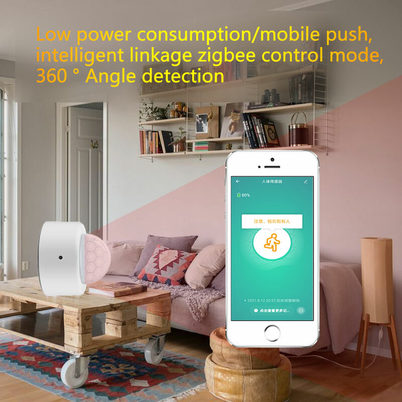 Sensor de movimiento humano Tuya Zigbee, Detector de movimiento PIR para el hogar, seguridad, vida inteligente, funciona con Alexa y Google Home