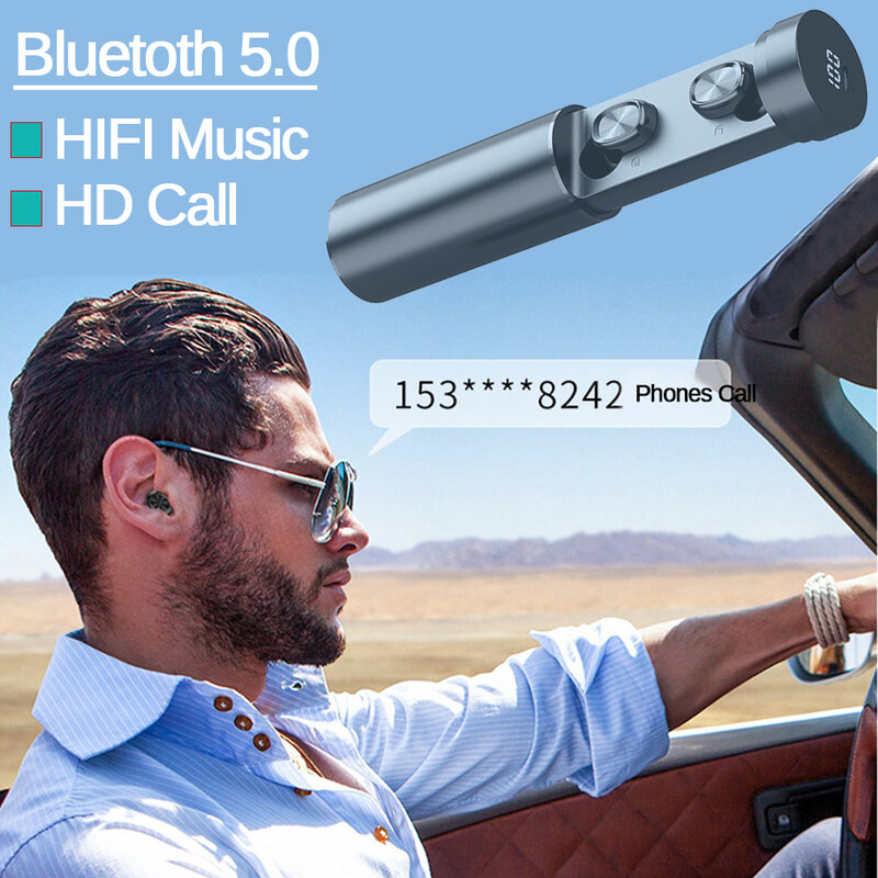 WJHH наушники-вкладыши TWS Bluetooth наушники Беспроводной 8D Hi-Fi Спортивная Earsets микрофоном наушники-вкладыши игровая гарнитура Bluetooth с зарядным че...