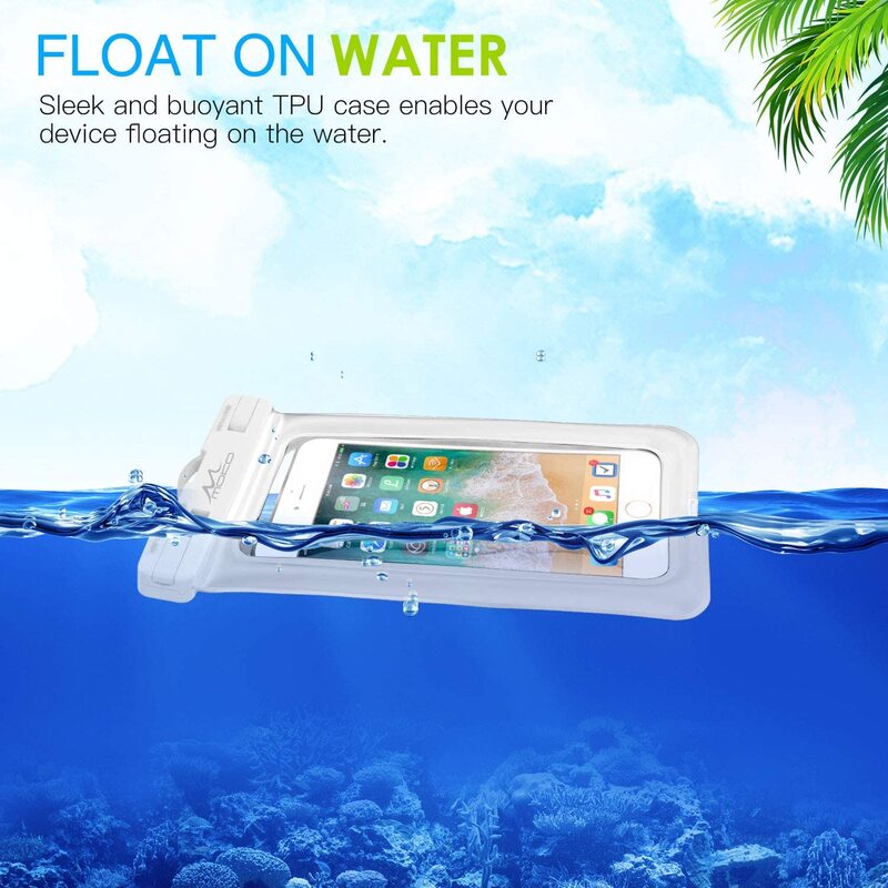 MoKo Bolsa de telefone à prova d'água flutuante 2Pack para iPhone 14 13 12 11 Pro Max X/Xr/Xs/SE 3, Samsung S21/S10/S9/S8
