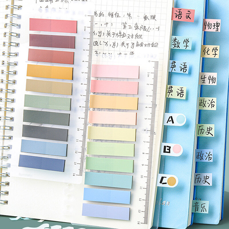 Marcador de notas adhesivas, almohadilla de notas con regla, marcador de página, lista coreana, Pestaña de índice, novedad