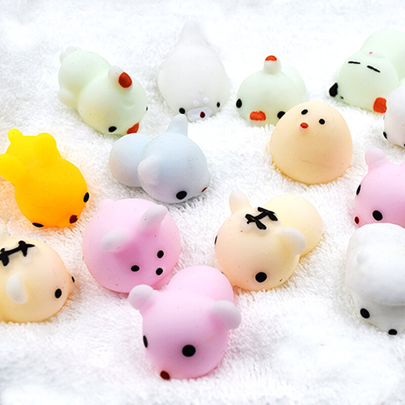 27 kolorów mały uroczy antystresowy piłka wycisnąć zabawki Stress Relief Squishy zwierząt kot królik chmura zabawki zabawny prezent dla dzieci dorosłych