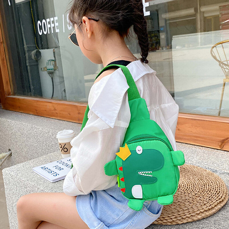 2023 New Kids Sling Chest Bag Cute Dinosaur Crossbody Purse Nylon Shoulder zaini Casual per bambini Cartoon marsupi