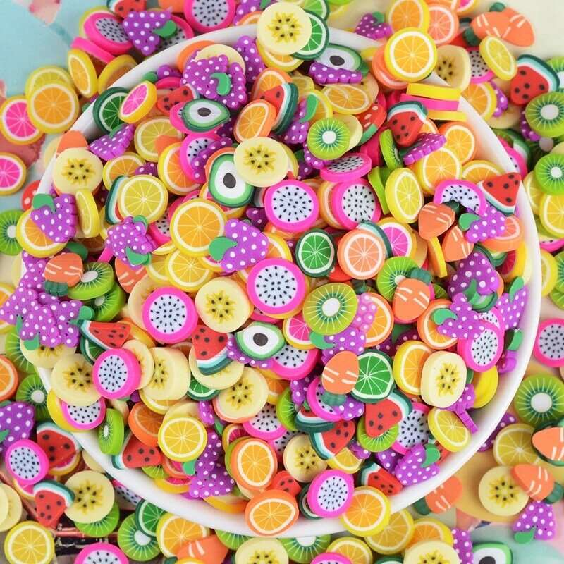 200Pcs melma morbida ceramica fette di frutta forniture per Nail Art fai da te accessori per la decorazione della custodia del telefono per giocattoli per bambini