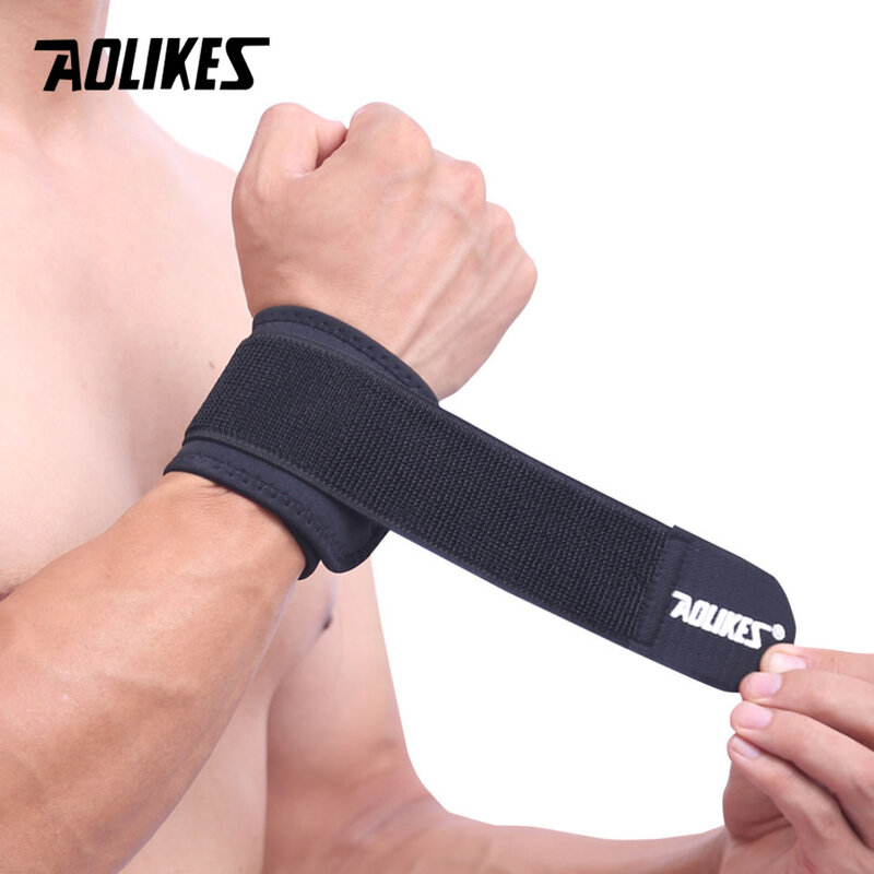 AOLIKES 1 PC opaska na nadgarstek wsparcie dla regulowanego nadgarstka bandaż wzmacniający opaska sportowa na nadgarstek okłady kompresyjne Tendonitis ulga w bólu