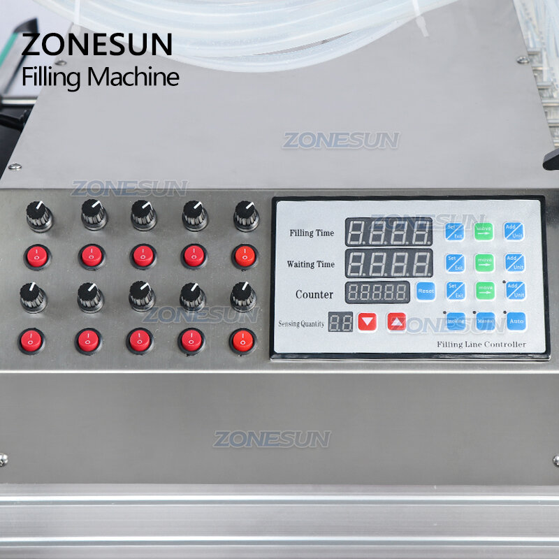 ZONESUN ZS-DTPP10D 10 فوهات الغوص التلقائي العطور التجميل قارورة زيت طبيعي السائل ماكينة تعبئة زجاجات صغيرة 10 مللي