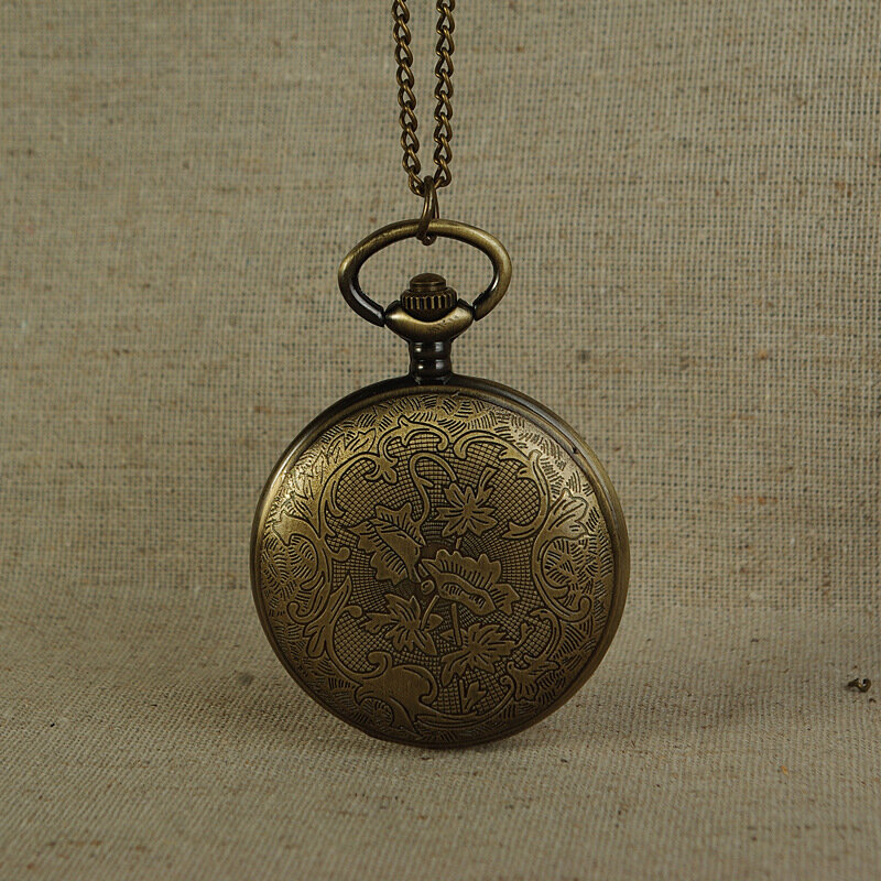 Reloj de bolsillo grande para mujer, accesorio retro de bronce, mural clásico, 8056