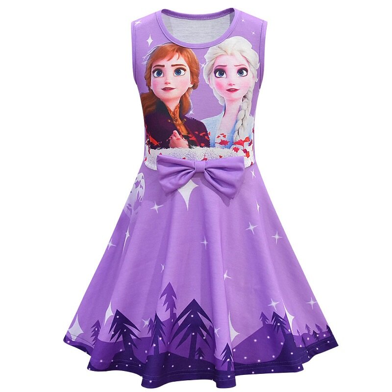 Платье без рукавов для девочек Snow Queen2, вечернее платье принцессы Эльзы, костюм Анны для костюмированной вечеринки