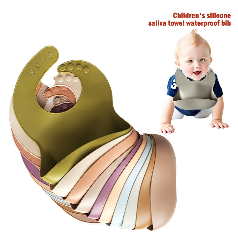 À la mode silicone plastron bébé bavoir imperméable solide infantile Bandana bavoirs nouveau-né alimentation roter tissu bave écharpe livraison directe