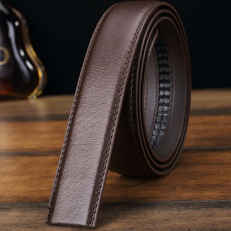 Estilo de negócios de alta qualidade couro do plutônio masculino fita automática cinto de cintura preta sem fivela cinto de luxo para homem 120cm