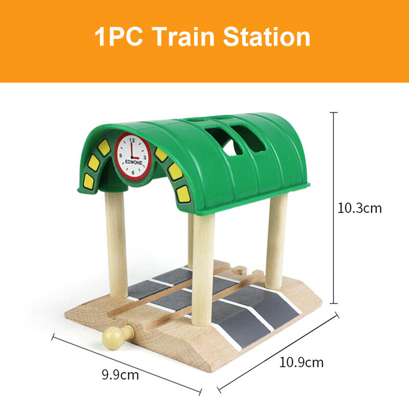 Pista de tren de madera de haya, accesorios de túnel de puente de ferrocarril aptos para piezas de tren de madera Brio, juguetes educativos para niños, regalos