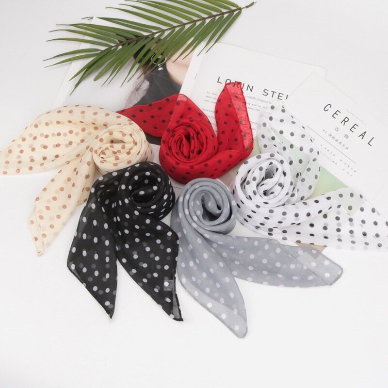 Frauen Mode Einfachen Polka Dot Blase Chiffon Schal Damen Printe Schals Foulard Sommer Schals Wrap Stirnband Dünne 8 farbe