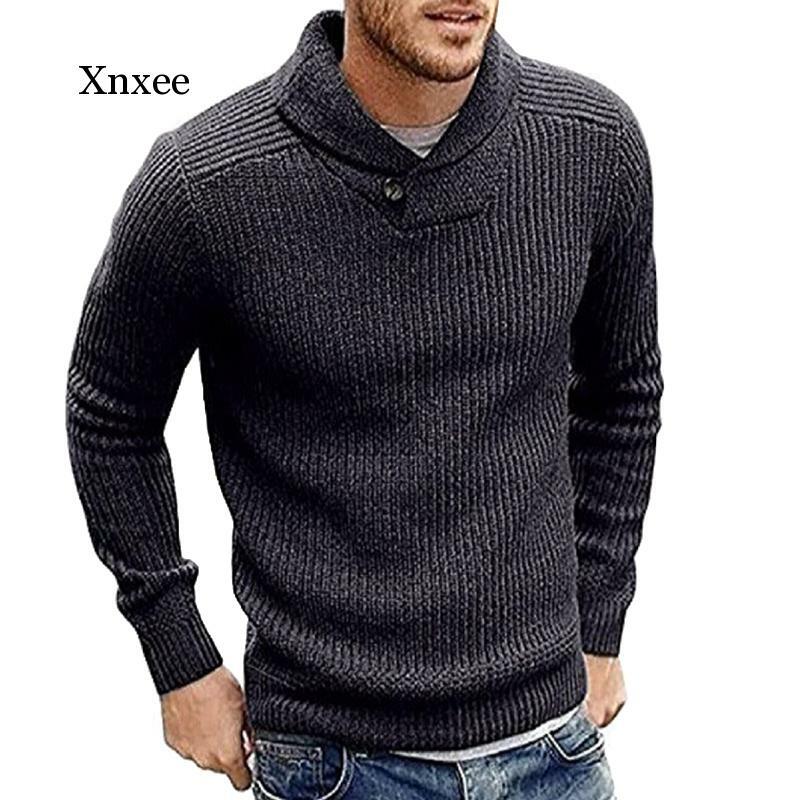 Suéter masculino de cor sólida, blusão de botões, macio, quente, de malha, top, inverno, outono, moda, roupa diária de manga comprida