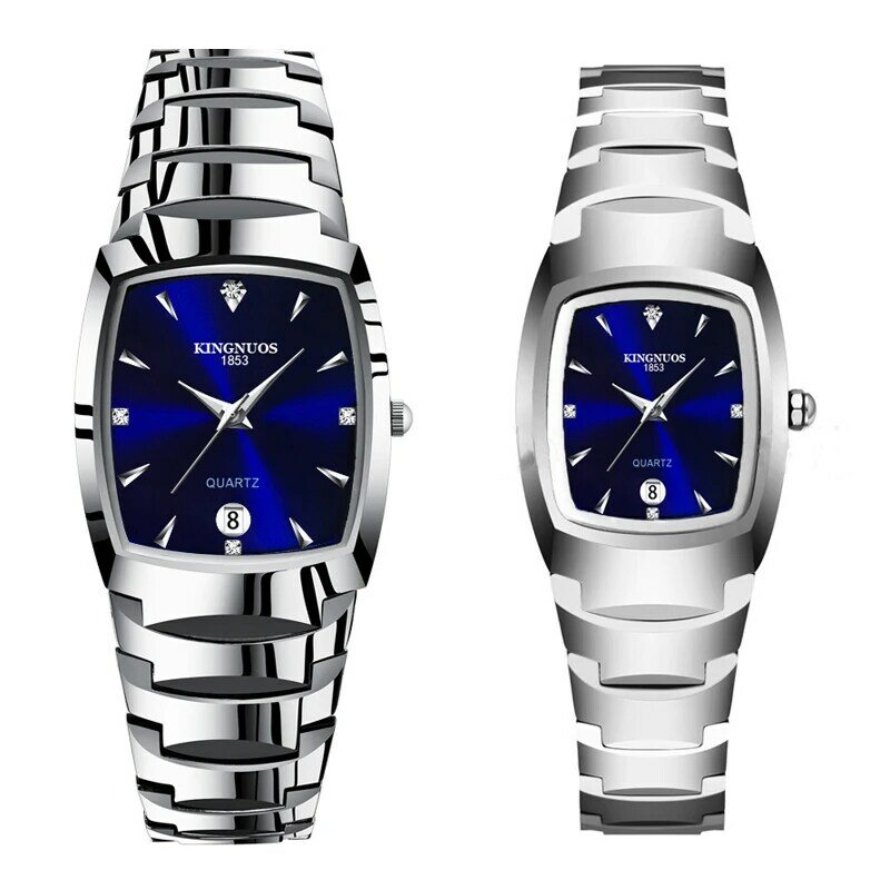 Zegarki dla par dla miłośników zegarek kwarcowy mężczyzna moda biznesowy zegarek męski dla kobiet zegarki stal wolframowa zegarek damski xfcs
