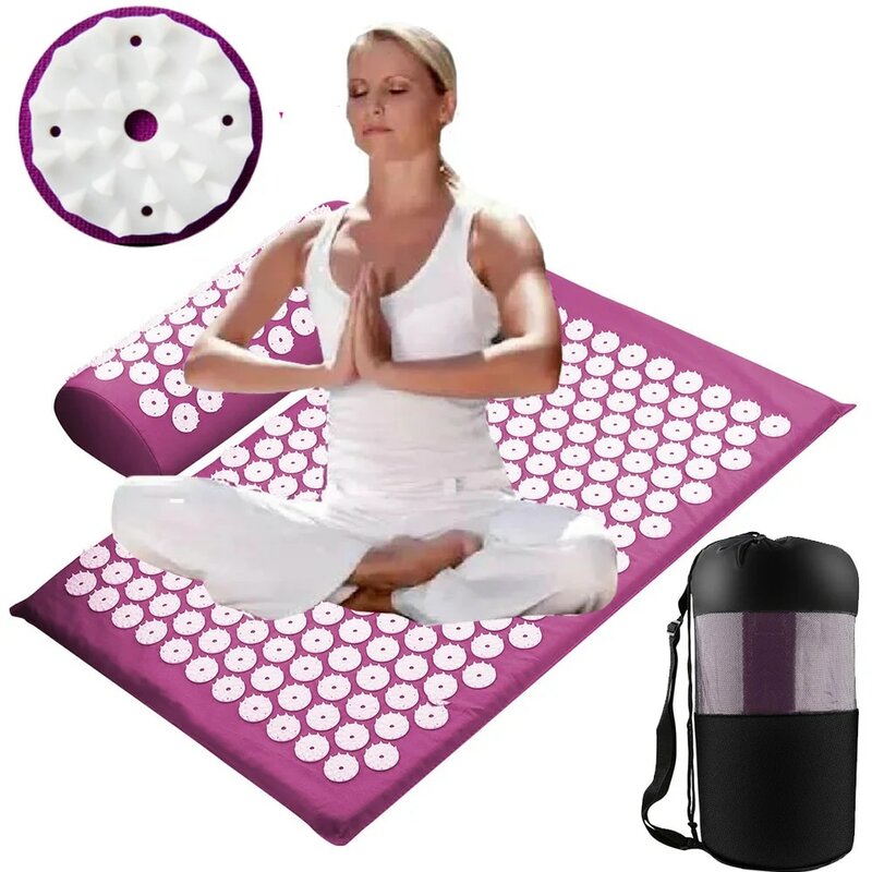 Cojín masajeador estera de Yoga estera de acupresión para aliviar el estrés en la espalda dolor corporal estera de masaje estera