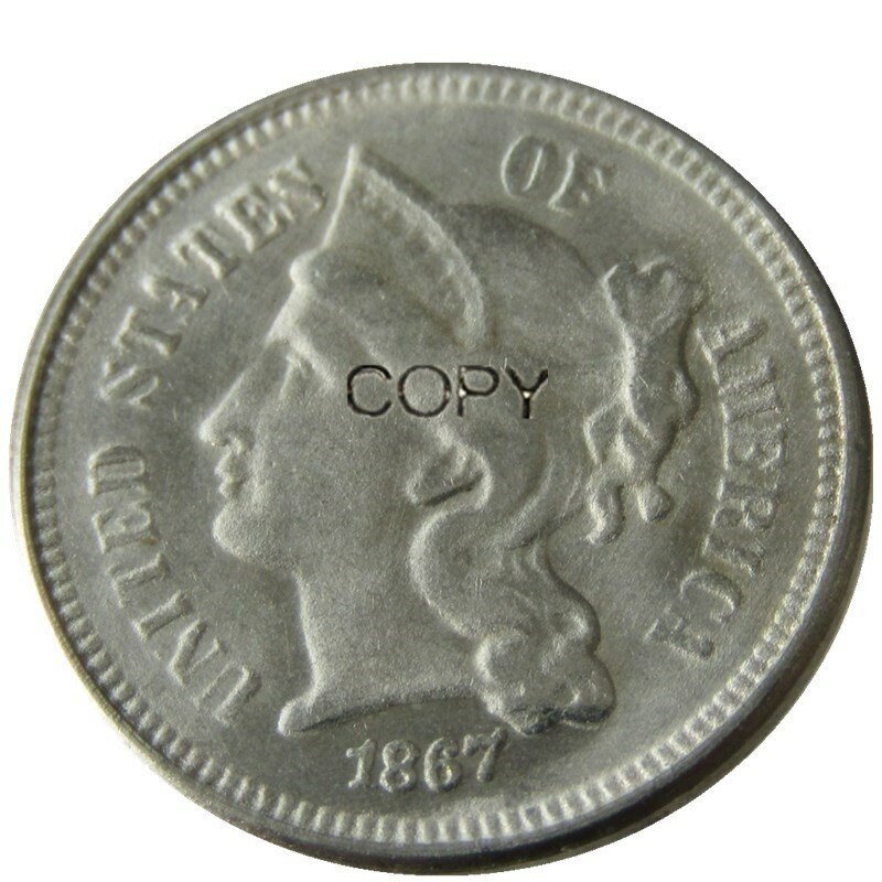 US 1867 สามเซ็นต์นิกเกิล Copy Coin