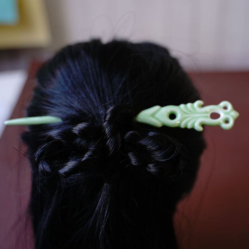 Vintage เซรามิค Hairpin Elegant Hair Stick ผมส่วนบุคคลอุปกรณ์เสริมสำหรับของขวัญผู้หญิง BN