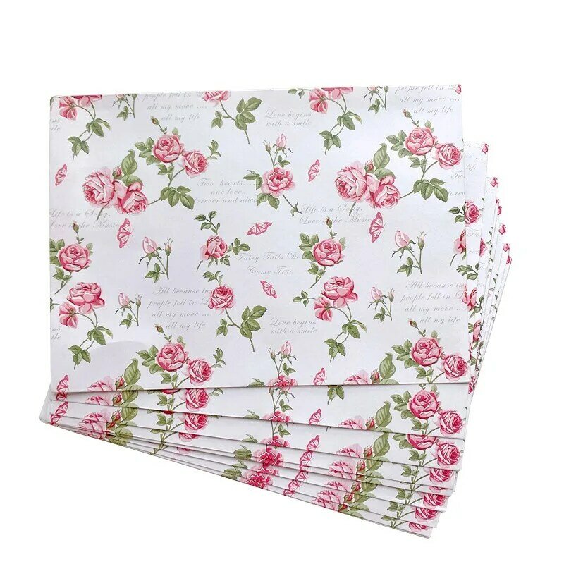10 pçs rosa envelope pastoral estilo papel diy papelaria decorativo escrevendo envelopes presente saco 17.5*12.5cm