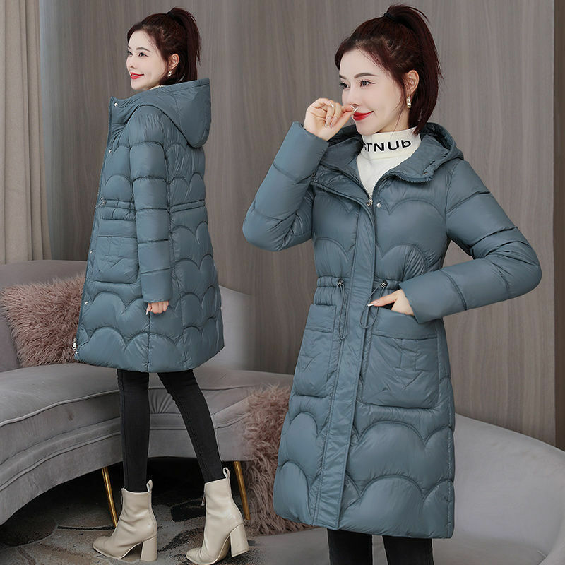 Item de venda preço especial jaqueta de algodão ins jaquetas acolchoadas oversize solto com capuz longo parkas quente contorno casual