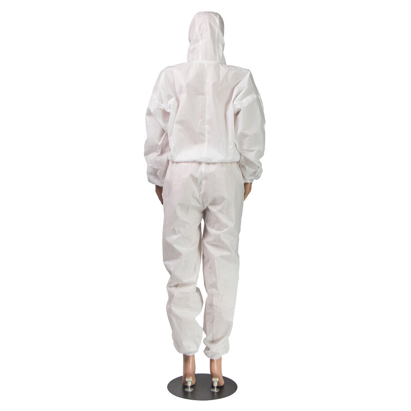 Jednorazowe Unisex białe włókniny odzież ochronna kombinezon izolacyjny pyłoszczelne kombinezony antystatyczna odzież ochronna hurtownia