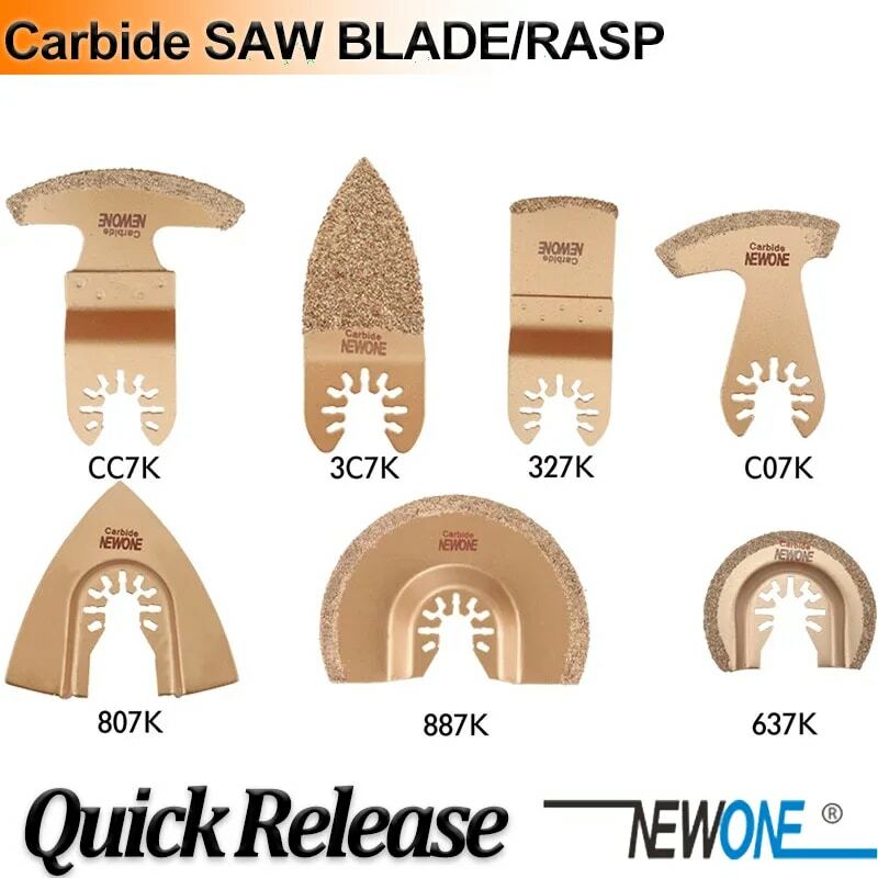 Newone Carbide Driehoek Rasp Oscillerende Zaagbladen Carbide E-Cut Voor Ruwe Schuren Vulstoffen, tegel Keramiek Multitool Zaagblad