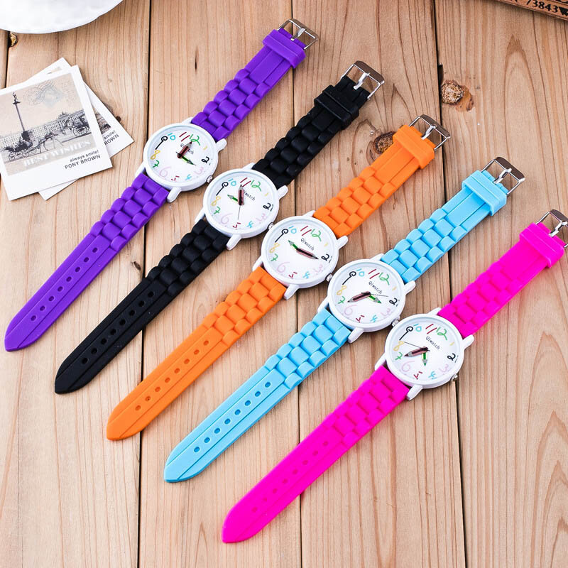 Relojes de silicona para niños, puntero de lápiz, reloj de pulsera de cuarzo para estudiantes, relojes de regalo FS99