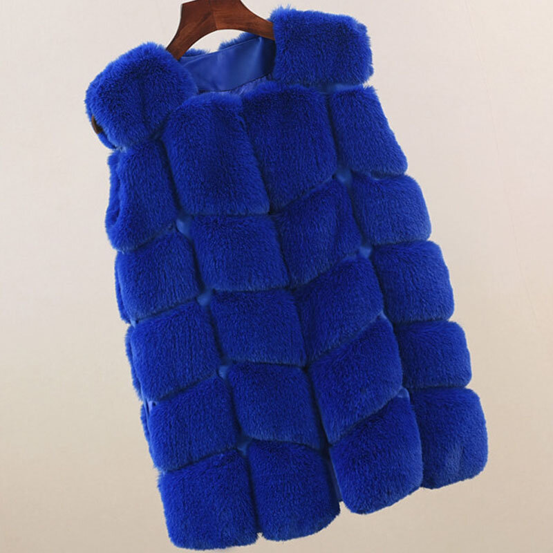Осенне-зимний женский новый модный женский меховой жилет из искусственного меха кролика пальто женский жилет