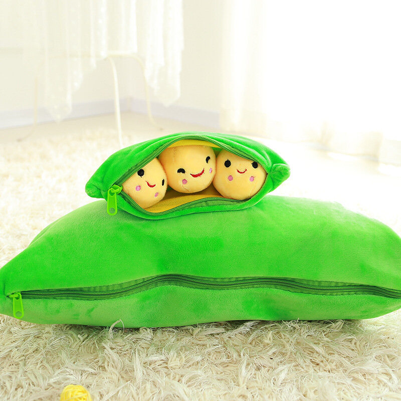 Juguete de peluche Kawaii para niños y niñas, de alta calidad almohada en forma de guisante, muñeco de planta