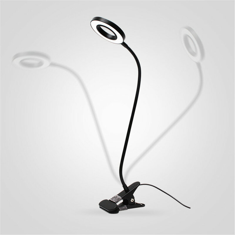 Lampe Led à Clip d'alimentation USB, lumière de nuit, Flexible, noire, pour Table de bureau, livre, tête d'étude, Dimmable, DC5V