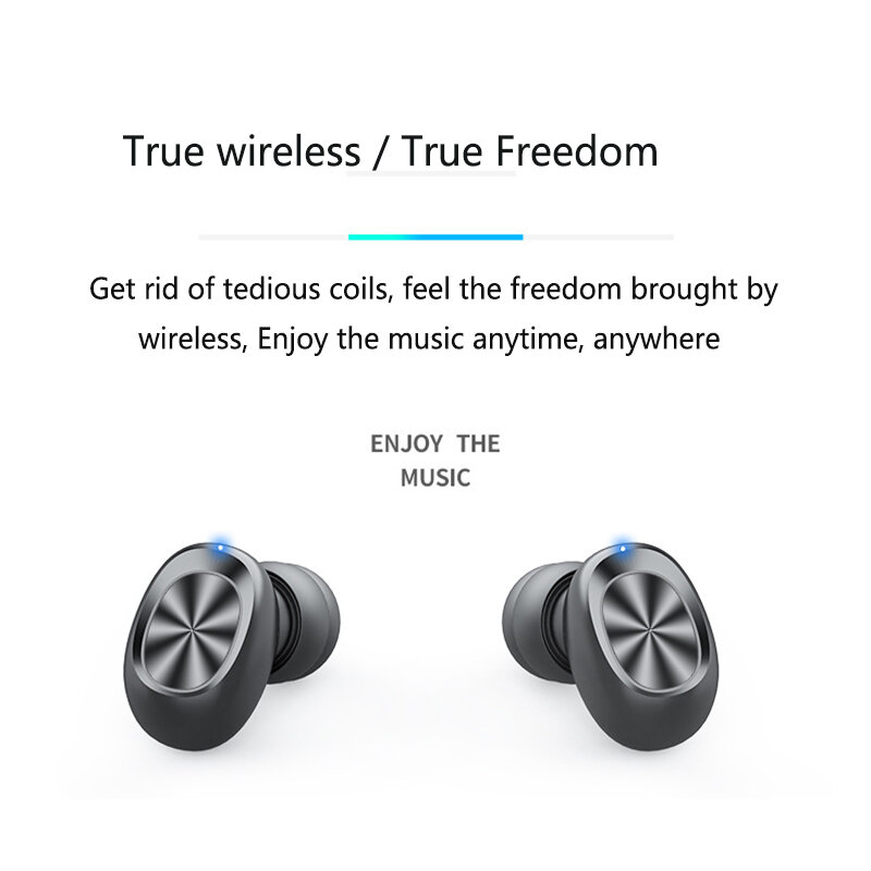 TWS Bluetooth Earphone 5.0 Wireless 8DHIFI Sport Earsets MIC Earbuds Gaming Music Headset With Charging Case For Iphone/Android