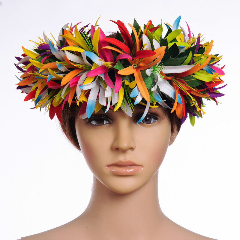 ผสมสีจัดส่งฟรี HK00028-B 40ชิ้น/ล็อต4สี64ซม.ประดิษฐ์ผ้าไหม Spider Lily Headband Haku ฮาวาย Dance Party headwear