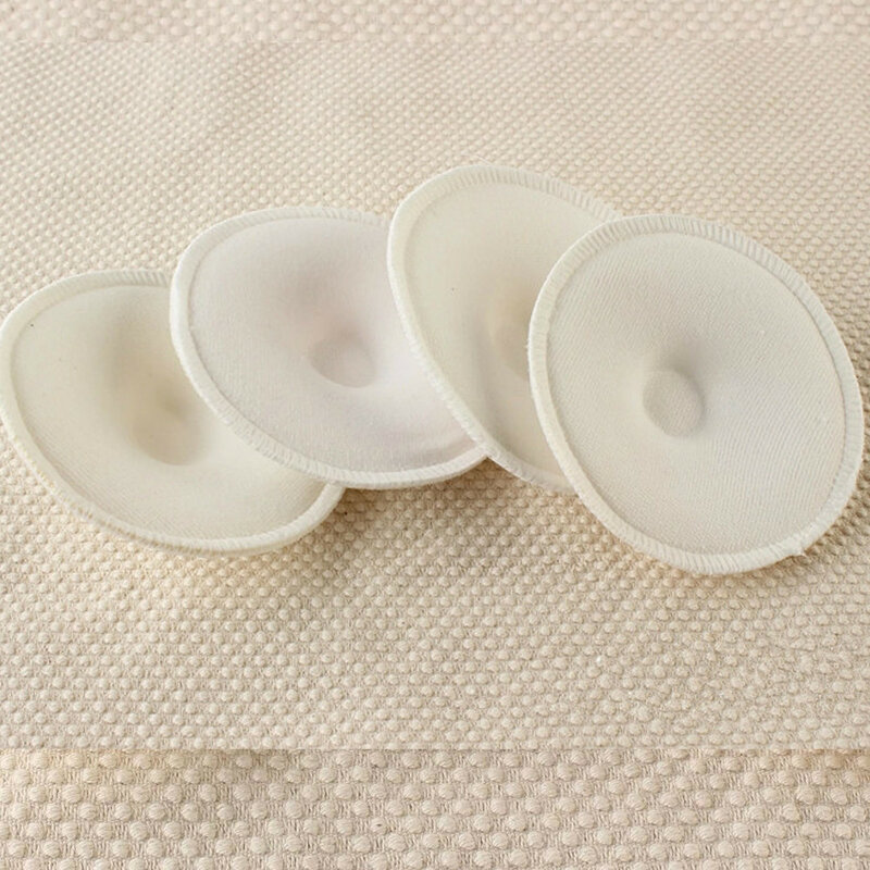 Almohadillas de lactancia de bambú para mamás, almohadilla lavable e impermeable, reutilizable, color blanco, 4 unidades