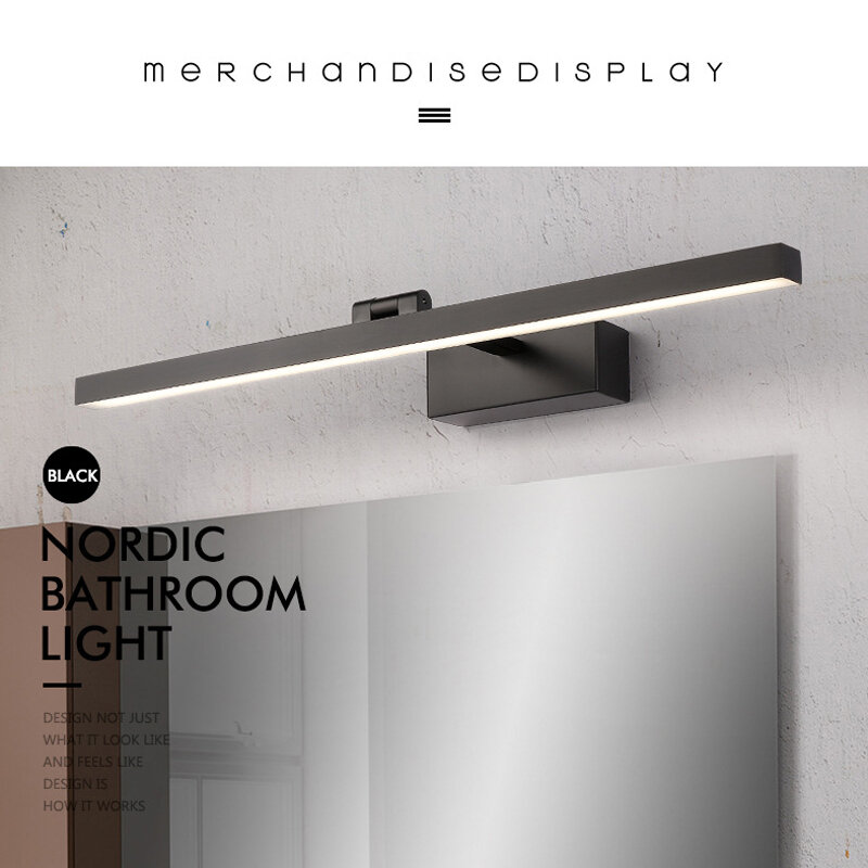 LED Wall Lamps Bathroom Mirror Light Waterproof Modern Acrylic Wall Lamp 40cm 9W / 50cm 12W Bathroom Lighting AC90-260V