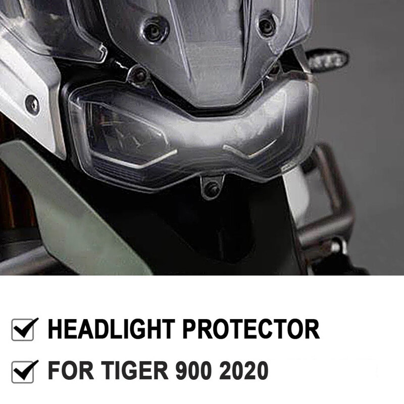 2020 جديد للدراجات النارية ل Tiger 900 TIGER900 الاكريليك المصباح حماية معدات الحماية غطاء المصباح الأمامي