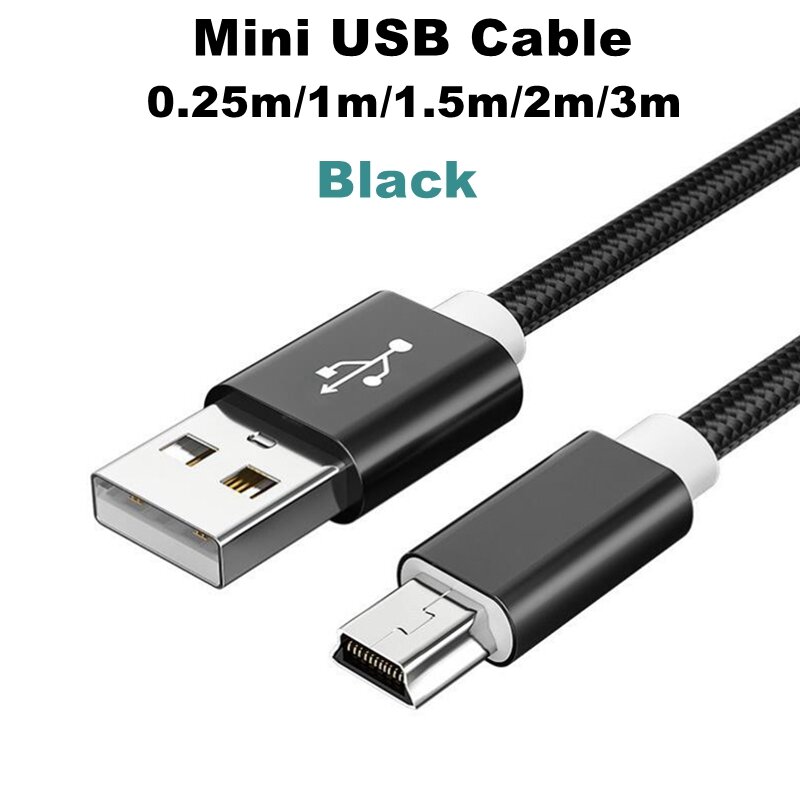 Mini Cable USB de 5 pines, cargador de datos rápido, Cable corto para reproductor MP3, MP4, DVR, GPS, cámara Digital, HDD, 3 M, 1M, 0,25 M