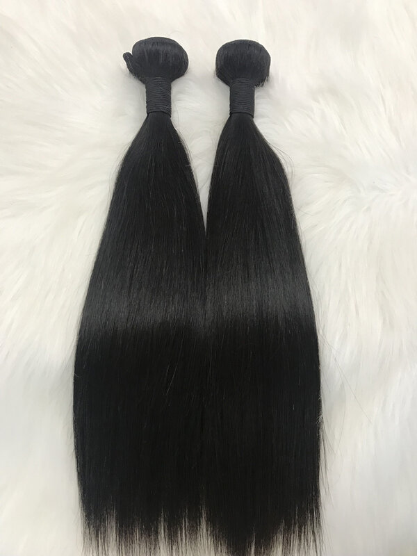 Straight Bundles With Invisiable HD Frontal  Brazilian Hair Weave Bundles With Closure Remy Human Hair Lace Closure With Bundles