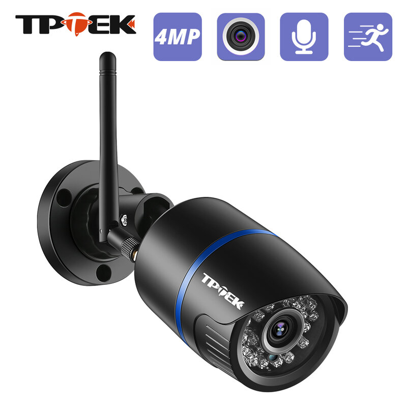 Kamera IP 4MP Kamera Keamanan Luar Ruangan WiFi 1080P Wi Fi Video Pengawasan Nirkabel Berkabel Wi-Fi CCTV Tahan Cuaca CamHi IP Camara