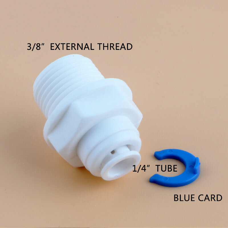 Rosca externa de 3/8 "a tubo de 1/4", conexión directa, conexión rápida recta, rosca de agua RO de 1046W, diámetro de 16,5 MM, accesorio de tubo
