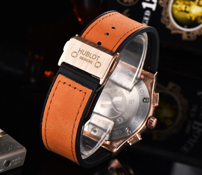Новые роскошные брендовые кварцевые мужские часы HUBLOT, кварцевые часы с ремешком из нержавеющей стали, мужские наручные часы, Классические д...
