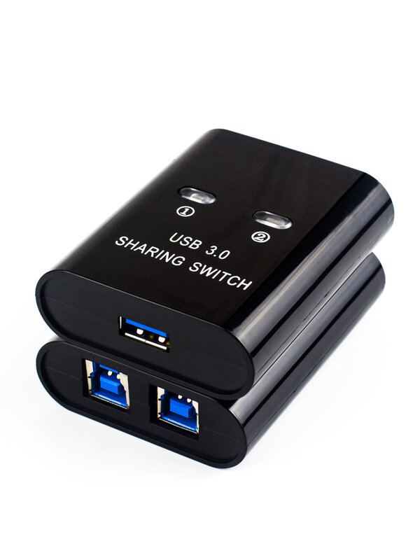 USB3.0 KVM Switch Máy In Nút Chọn Hai Máy Tính Chuyển Đổi Sử Dụng Một Usb3.0 Giao Diện Thiết Bị 2 Trong 1 Ra Bằng Tay Nút Chuyển Đổi