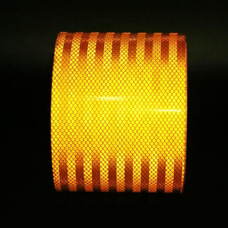 Rollo de cinta de advertencia naranja para vehículos, película reflectante de advertencia de seguridad, 15cm x 3m