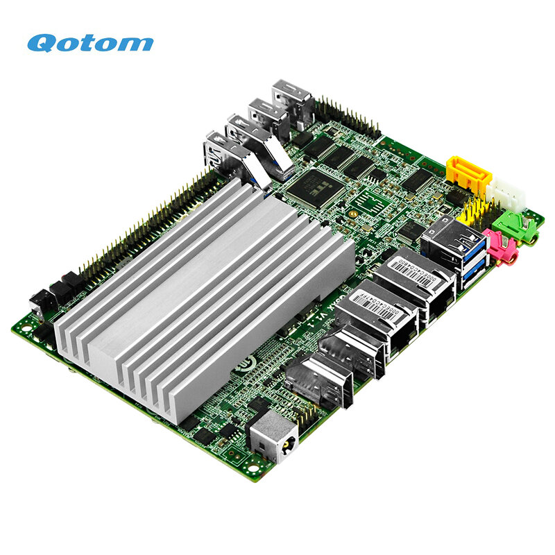 Qotom-كمبيوتر صناعي صغير ، كمبيوتر بدون مروحة ، شبكة LAN مزدوجة ، منافذ 6 RS-232 ، Core i5