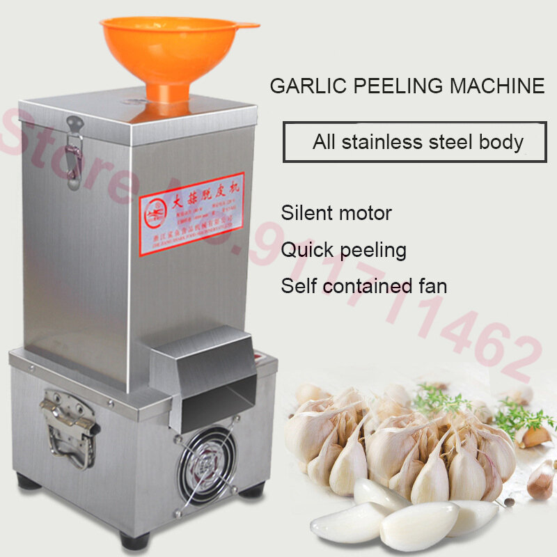 25 KG/H máquina peladora de ajo comercial hogar pelador eléctrico de ajos de comida de acero inoxidable ajo procesador