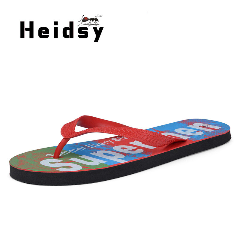 Heidsy 2019 여름 남성 플립 플롭 새로운 패션 남자 샌들 편안한 야외 슬리퍼 경량 블루 플립 플롭 zapatillas