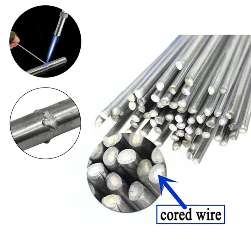 Varillas de soldadura de aluminio de baja temperatura, barras de soldadura de alambre con núcleo fundente, 1,08/1,64 pies, 5 unidades