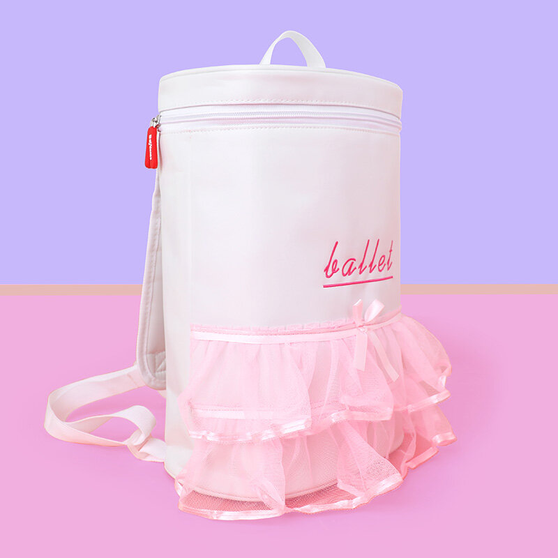 女の子のためのピンクのレースのバレエバックパック,女の子のための防水サテンダンスバッグ