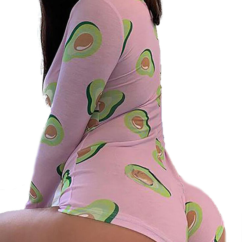 Frauen Sexy Body Pyjamas Lässig Tiefem V-ausschnitt Langarm Einem Stück Sommer Body
