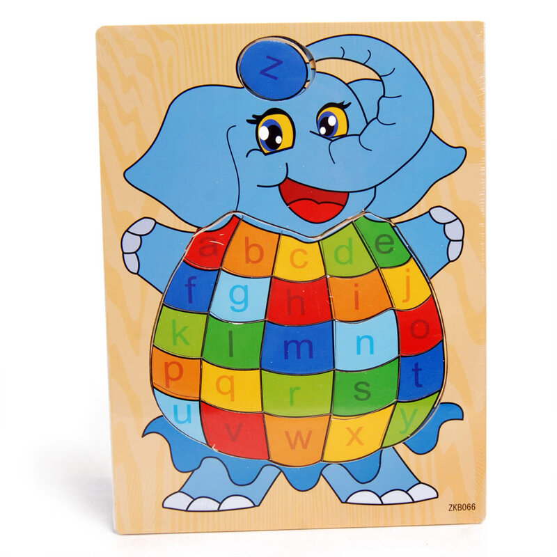 Puzzle 3d Alphabet Animal et numérique 0-9, aide à l'apprentissage précoce, Puzzle Montessori, jouet éducatif en bois pour bébé, cadeau